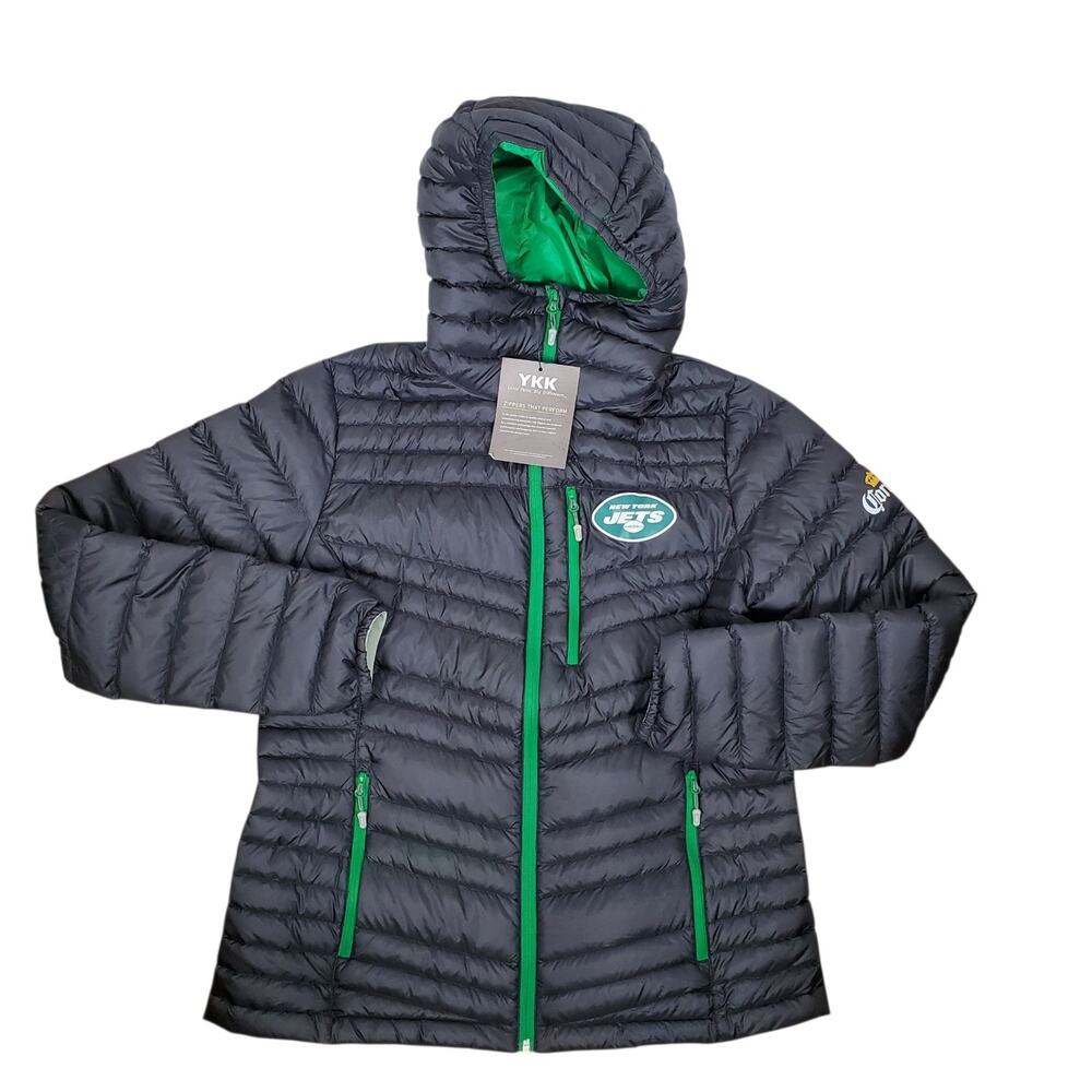 NEW Toray Gram Art Down Puffer Jacket NY Jets Corona Womens XL SLIM FIT M/L Blk
